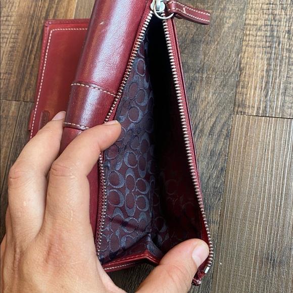 Coach Burgundy Leather Clutch - Picture 12 of 15